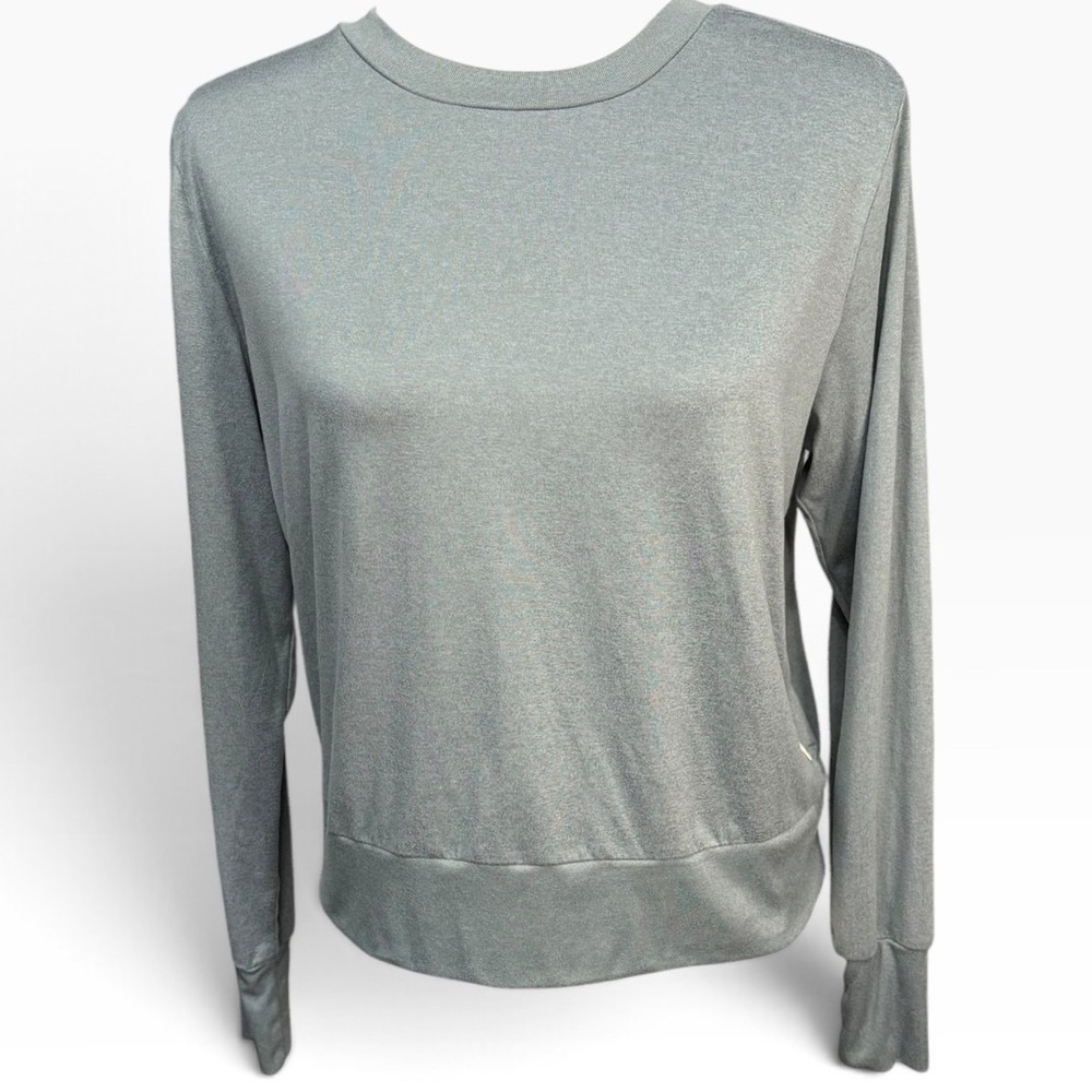 Vuori Sage Green Crewneck Top Long Sleeve Banded Hem Womens Size M